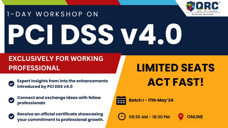 1-DAY PCI DSS V4.0 WORKSHOP FOR PROFESSIONALS